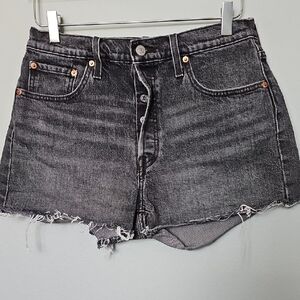 Levi's 501 Size 29 Button Fly Festival VSCO Black Denim Cut Off Women's Shorts